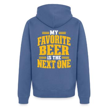 Beer Fan Gift Beer Friends Hop Brewery - Veste à capuche bio Premium Unisexe - bleu pigeon - Dos - Nico (187cm)