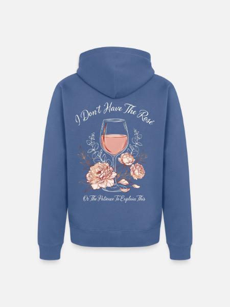 Weinglas Blumen-Teaser - Unisex Premium Bio Zip Hoodie - Taubenblau