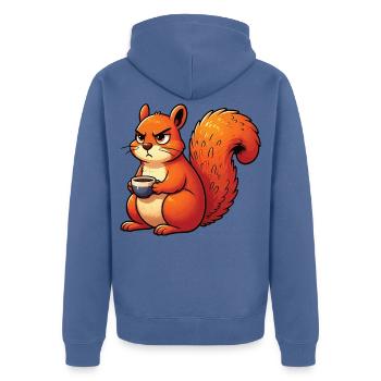 Eichhörnchen Eichhorn Eichhörnchenliebhaber Nager - Unisex Premium Bio Zip Hoodie - Taubenblau - Hinten - Nico (187cm)