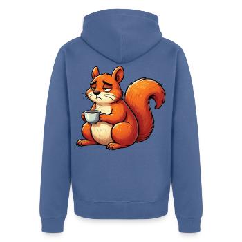 Eichhörnchen Eichhorn Eichhörnchenliebhaber Nager - Unisex Premium Bio Zip Hoodie - Taubenblau - Hinten - Nico (187cm)