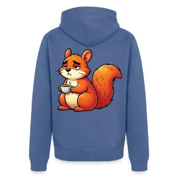 Eichhörnchen Eichhorn Eichhörnchenliebhaber Nager - Unisex Premium Bio Zip Hoodie - Taubenblau - Hinten - Nico (187cm)