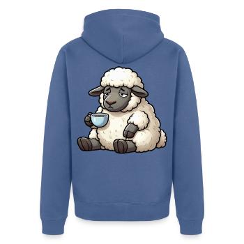 Schaf Schafe Schäfer Schafhalter Schafbock - Unisex Premium Bio Zip Hoodie - Taubenblau - Hinten - Nico (187cm)