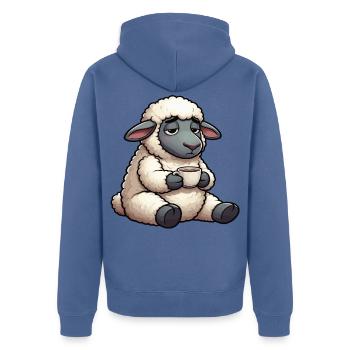 Schaf Schafe Schäfer Schafhalter Schafbock - Unisex Premium Bio Zip Hoodie - Taubenblau - Hinten - Nico (187cm)
