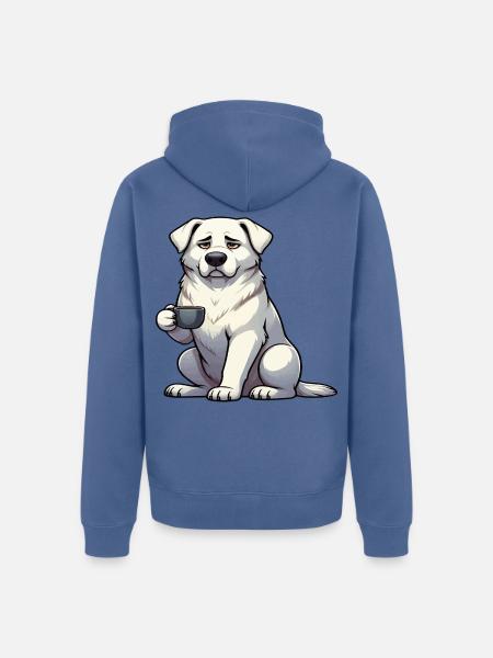 Weißer Schäferhund Schäferhund Schäferhunde - Unisex Premium Bio Zip Hoodie - Taubenblau