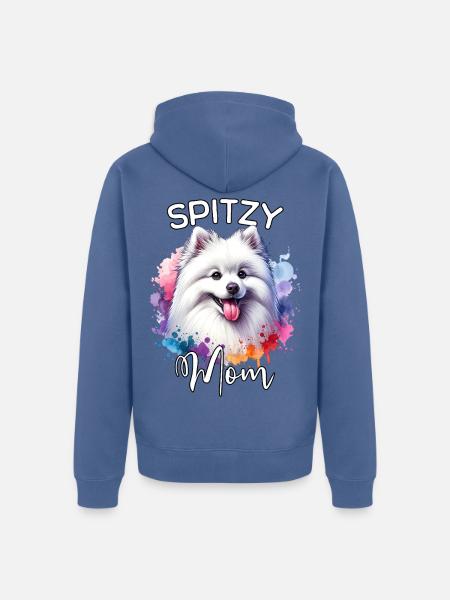 Spitz Mama - Unisex Premium Bio Zip Hoodie - Taubenblau