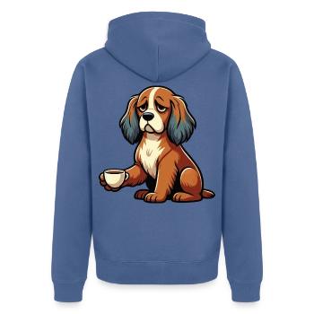 Cocker Spaniel Cockerhund Cocker Spaniel Besitzer - Unisex Premium Bio Zip Hoodie - Taubenblau - Hinten - Nico (187cm)
