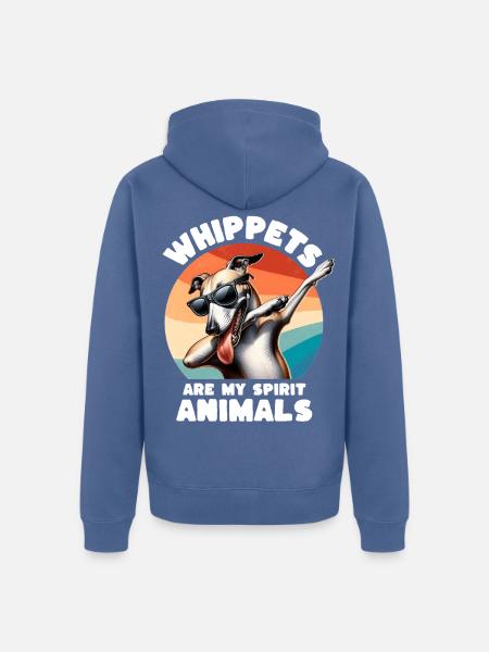 Lustige Windhund Sprüche - Unisex Premium Bio Zip Hoodie - Taubenblau