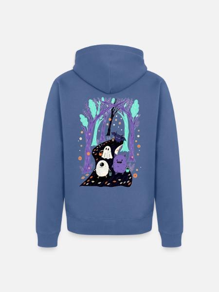 Kleine Monsterparade - Unisex Premium Bio Zip Hoodie - Taubenblau
