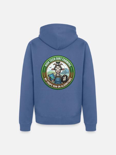 Lustige, kluge Ziege Hightech-Algorithmen-Meme - Unisex Premium Bio Zip Hoodie - Taubenblau
