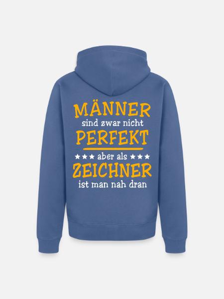 Zeichner Zeichnen - Unisex Premium Bio Zip Hoodie - Taubenblau