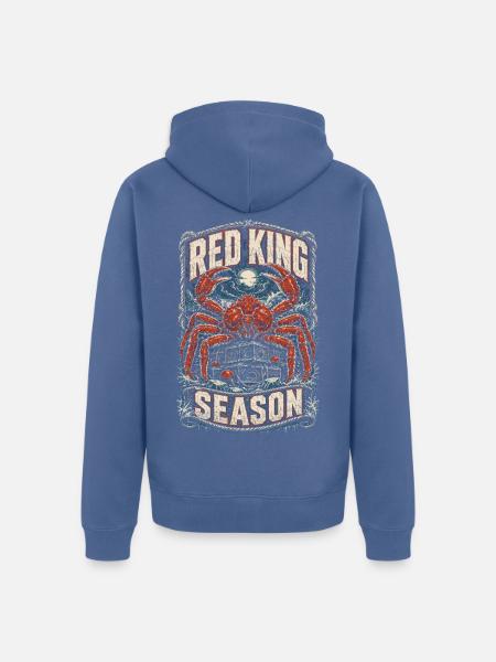 Alaska Königskrabben - Unisex Premium Bio Zip Hoodie - Taubenblau