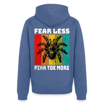 Pinkzeh Rosafuss Tarantel - Unisex Premium Bio Zip Hoodie - Taubenblau - Hinten - Nico (187cm)