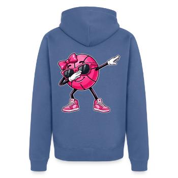 Basketball Basketballerin, Mädchen, Frauen - Unisex Premium Bio Zip Hoodie - Taubenblau - Hinten - Nico (187cm)
