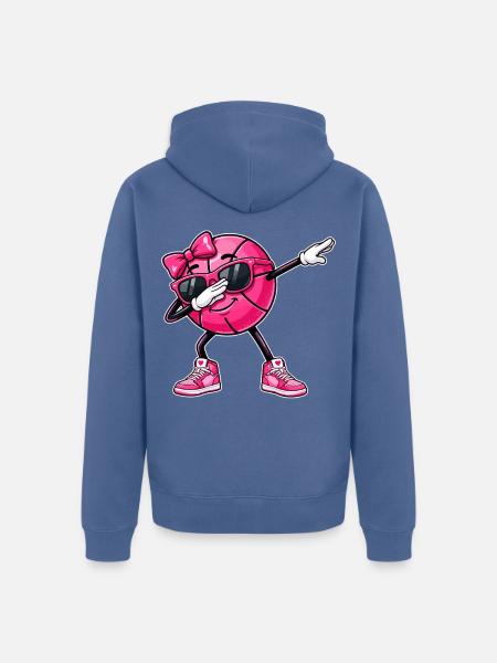 Basketball Basketballerin, Mädchen, Frauen - Unisex Premium Bio Zip Hoodie - Taubenblau