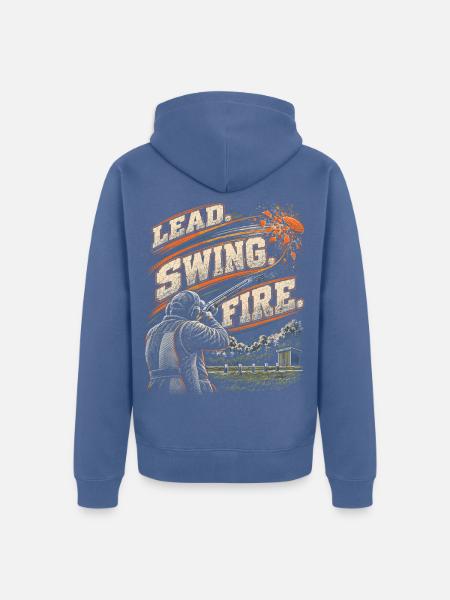 Tontaubenschießen Lead Swing Fire - Unisex Premium Bio Zip Hoodie - Taubenblau