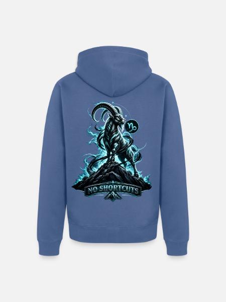 Keine Abkürzungen - Unisex Premium Bio Zip Hoodie - Taubenblau