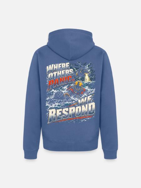 Rettungsschwimmer Where Others Panic We Respond - Unisex Premium Bio Zip Hoodie - Taubenblau