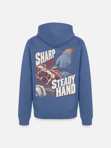 Metzger Schlachter Metzgerhandwerk - Unisex Premium Bio Zip Hoodie - Taubenblau