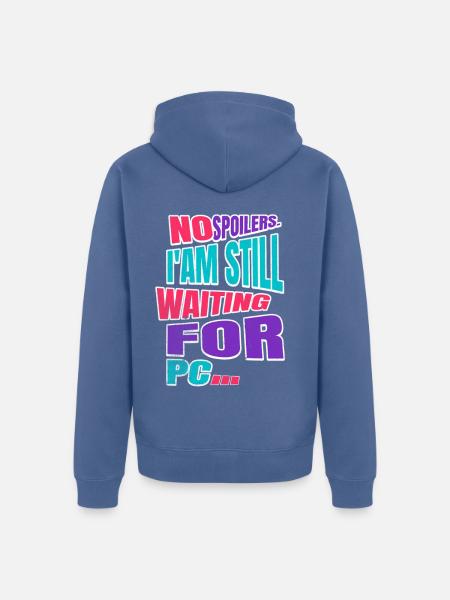 No Spoilers PC Gamer Retro - Unisex Premium Bio Zip Hoodie - Taubenblau