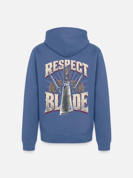 Metzger Metzgerhandwerk Respect The Blade - Unisex Premium Bio Zip Hoodie - Taubenblau