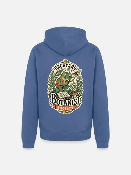 Backyard Botanist Patch - Unisex Premium Bio Zip Hoodie - Taubenblau