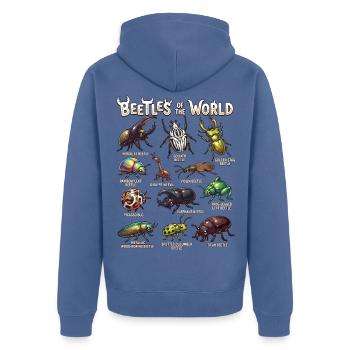 Beetles of the World Insect Infographic - Unisex Premium Bio Zip Hoodie - Taubenblau - Hinten - Nico (187cm)
