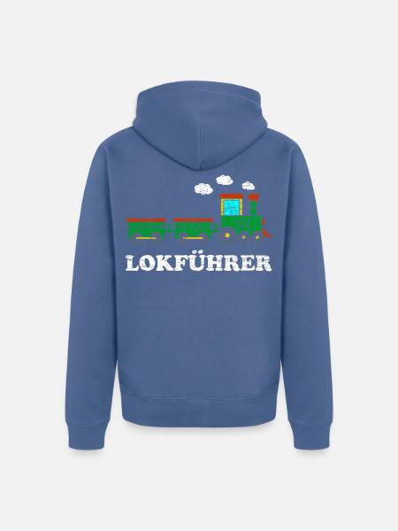 Lokführer Jungen Lokomotive - Unisex Premium Bio Zip Hoodie - Taubenblau