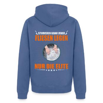 Fliesenleger - Unisex Premium Bio Zip Hoodie - Taubenblau - Hinten - Nico (187cm)