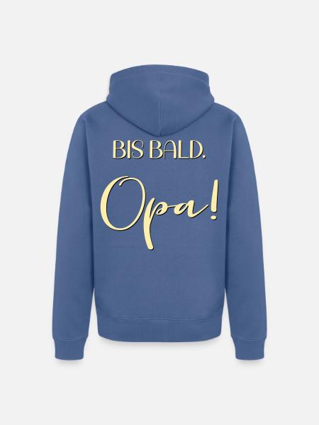 Schwangerschaft verkünden, Opa - Unisex Premium Bio Zip Hoodie - Taubenblau