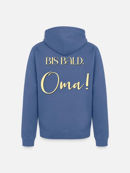 Baby Ankündigung Oma - Unisex Premium Bio Zip Hoodie - Taubenblau