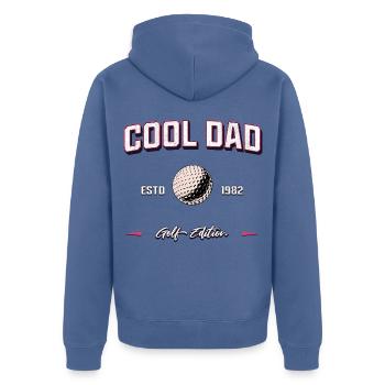 Cool Dad 1982 Golf Papa Geburtstag Geschenk - Unisex Premium Bio Zip Hoodie - Taubenblau - Hinten - Nico (187cm)