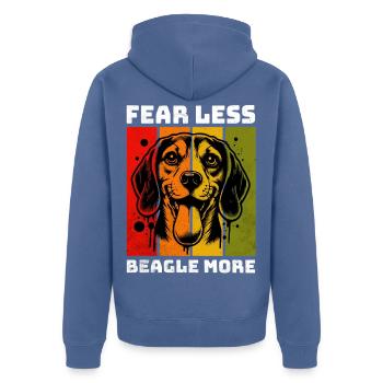 Beagle Beagle - Unisex Premium Bio Zip Hoodie - Taubenblau - Hinten - Nico (187cm)