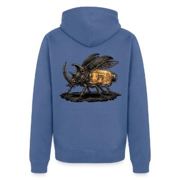 Elektro Insekt Roboter - Unisex Premium Bio Zip Hoodie - Taubenblau - Hinten - Nico (187cm)