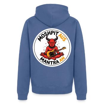 Metalhead Mantra Gitarre Heavy Metal T-Shirt - Unisex Premium Bio Zip Hoodie - Taubenblau - Hinten - Nico (187cm)