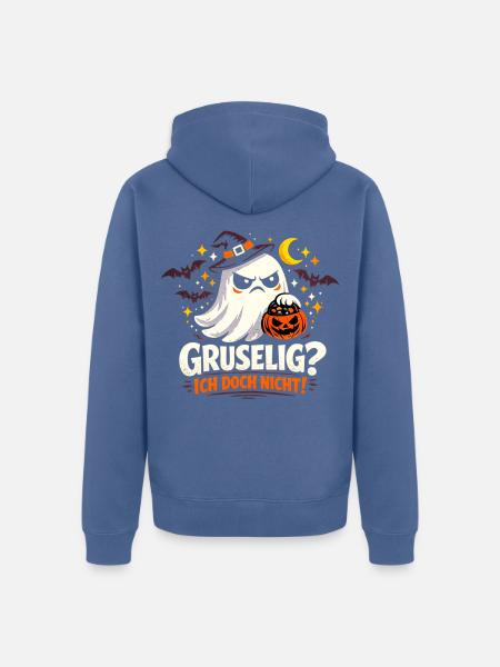 Gruseliger Halloween Geist Spruch Gruselzeit - Unisex Premium Bio Zip Hoodie - Taubenblau