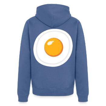 Eikostüm Halloween lustiges Frühstückskostüm - Unisex Premium Bio Zip Hoodie - Taubenblau - Hinten - Nico (187cm)