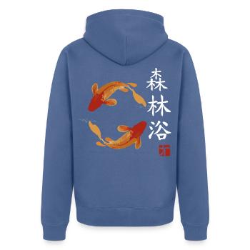 japan Fische japanisch anime asiatisch - Unisex Premium Bio Zip Hoodie - Taubenblau - Hinten - Nico (187cm)