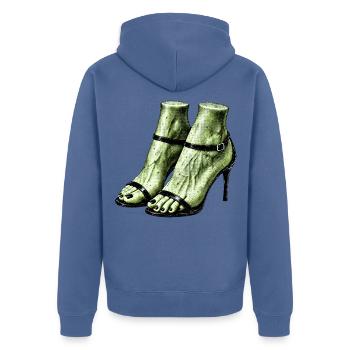 UMWERFEND WUNDERSCHÖN - Unisex Premium Bio Zip Hoodie - Taubenblau - Hinten - Nico (187cm)