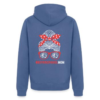 Boykin Spaniel - Unisex Premium Bio Zip Hoodie - Taubenblau - Hinten - Nico (187cm)