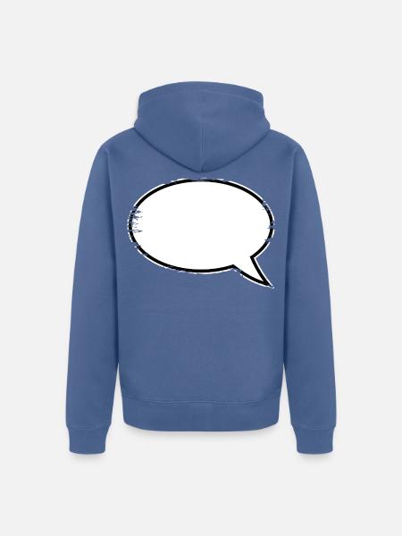 Sprechblase weiss used - Unisex Premium Bio Zip Hoodie - Taubenblau