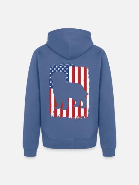Neufundländer - Unisex Premium Bio Zip Hoodie - Taubenblau