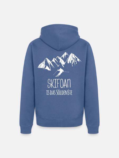 Sölden Skifahren - Unisex Premium Bio Zip Hoodie - Taubenblau