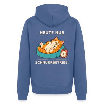 Heute Nur Schnurrbetrieb Katze - Unisex Premium Bio Zip Hoodie - Taubenblau - Hinten - Nico (187cm)