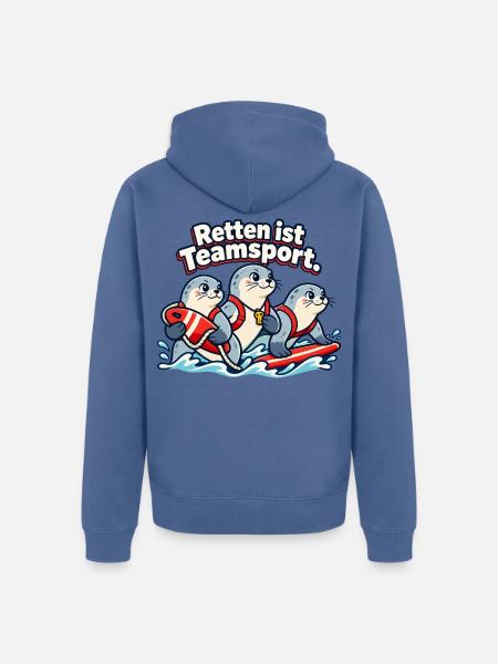 Rettungsschwimmer Lifeguard Wasserrettung Team - Unisex Premium Bio Zip Hoodie - Taubenblau