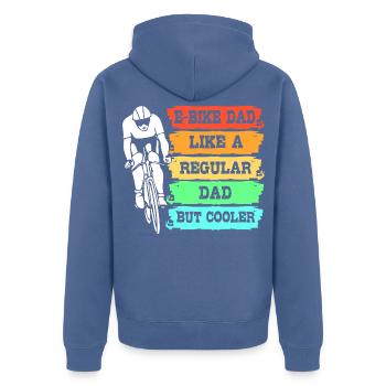 E-Bike EBike E Bike - Unisex Premium Bio Zip Hoodie - Taubenblau - Hinten - Nico (187cm)