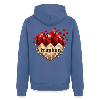 Franken - Unisex Premium Bio Zip Hoodie - Taubenblau - Hinten - Nico (187cm)