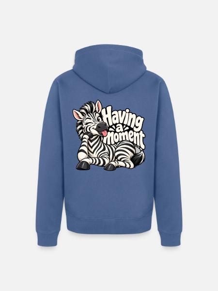 Zebra - Unisex Premium Bio Zip Hoodie - Taubenblau