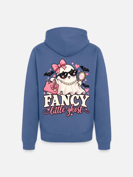 Fancy Little Ghost Glam - Unisex Premium Bio Zip Hoodie - Taubenblau