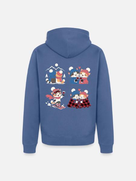 Skiurlaub Weintrinker Snowboard Wintersport - Unisex Premium Bio Zip Hoodie - Taubenblau