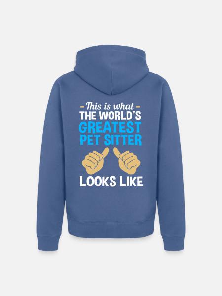 Haustier Sitter Haustiere Babysitter - Unisex Premium Bio Zip Hoodie - Taubenblau